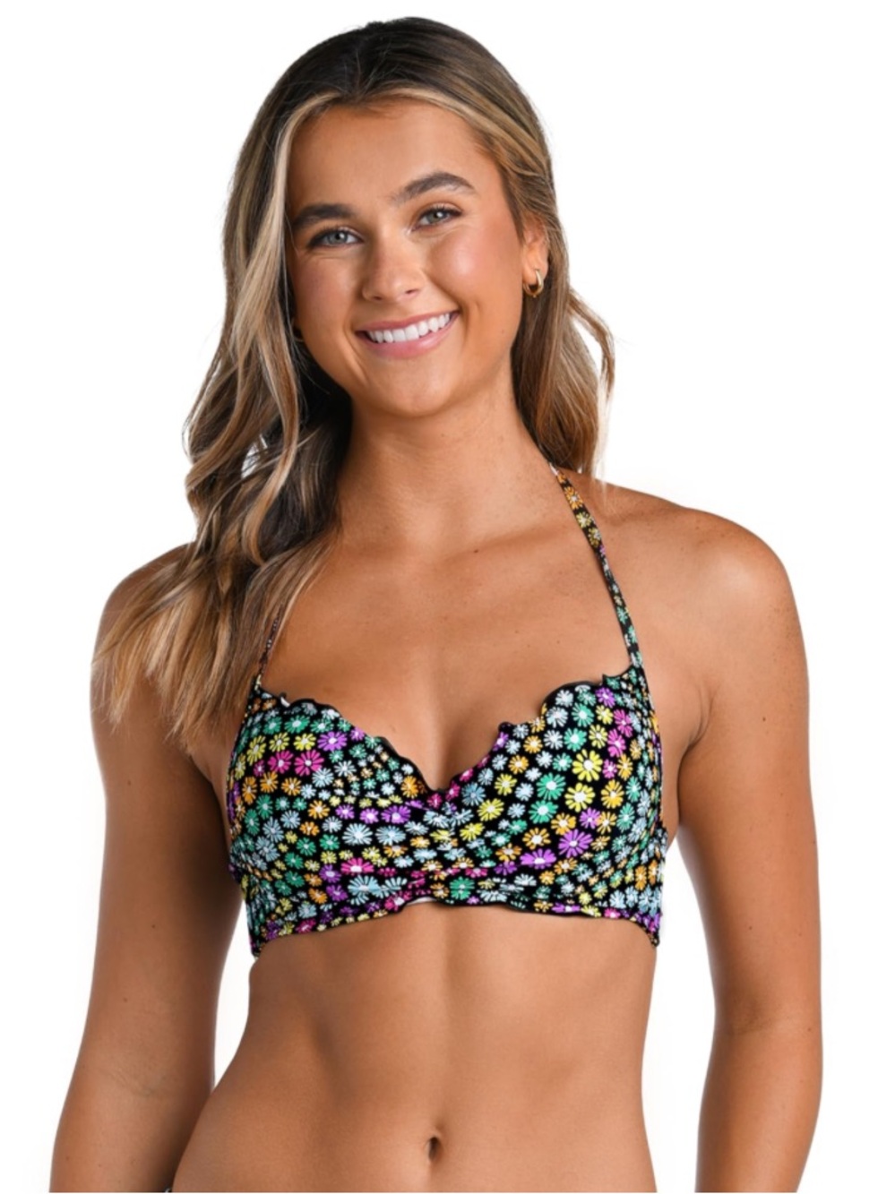 NWT Hobie Women's Underwire Halter Hipster Bikini Swimsuit Top Sz Small -